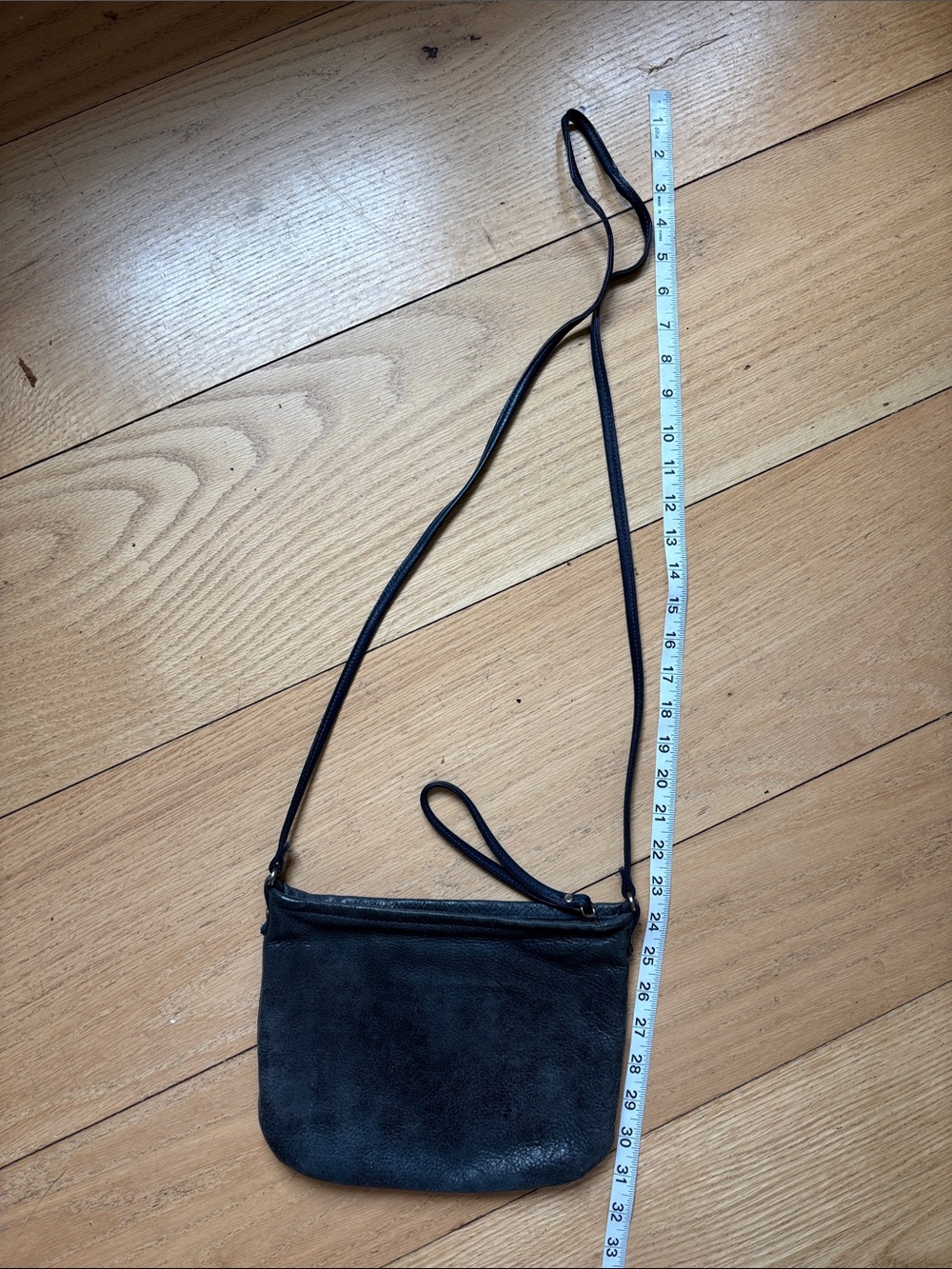 Rough & Tumble Genuine Leather Crossbody Bag | Blue Gray | Made in Maine - Picture 10 of 11